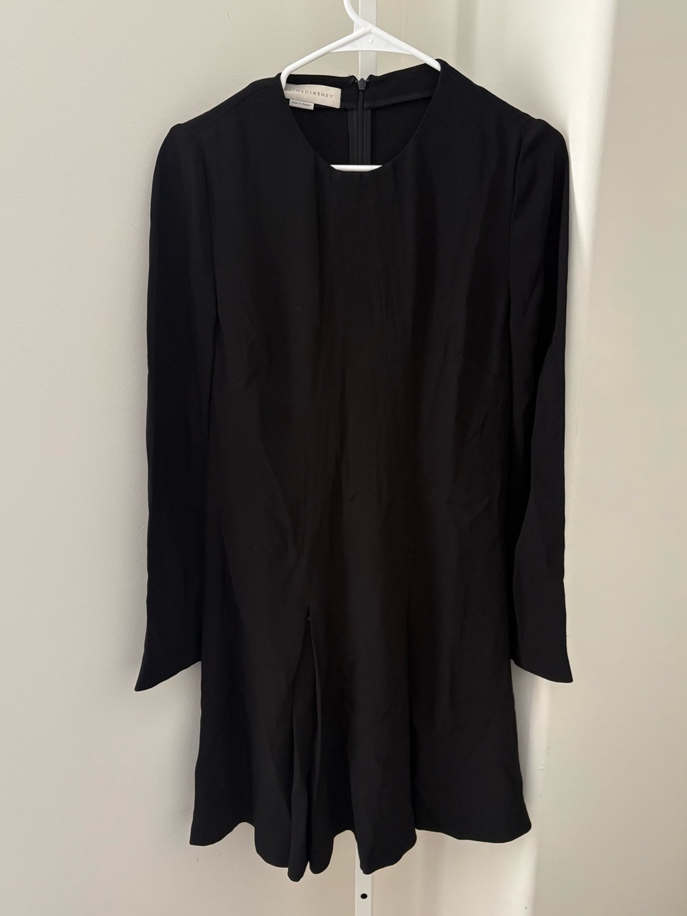 Stella McCartney Black Long Sleeve Shift Mini Dress Size 38
